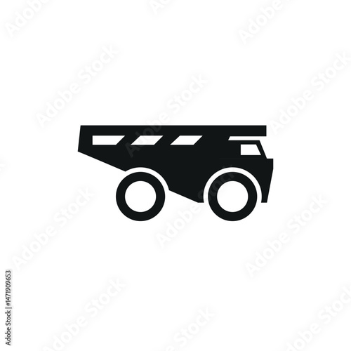 Mining truck icon. Simple mining truck icon for social media, app and web design. Vector illustration.