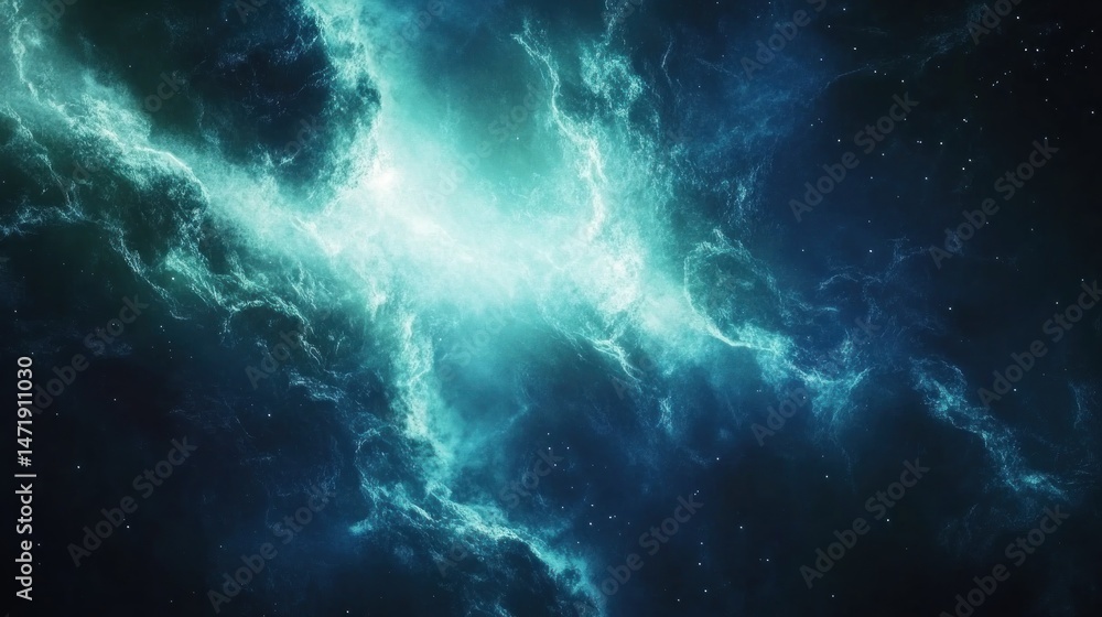 Fototapeta premium Glowing nebula in space, cosmic energy, stellar background