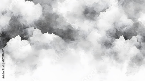 Abstract Gray Watercolor Cloudscape Background Monochrome Sky Texture
