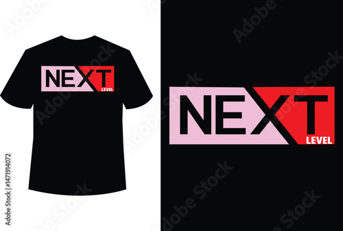 Next Level T Shirt Design Mockup Red Pink Black