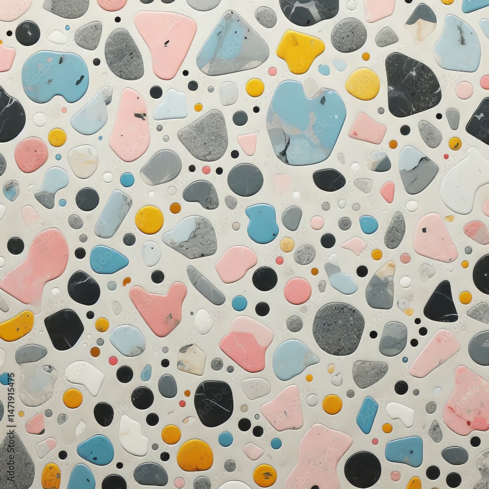 Terrazzo Pattern Abstract Art - Colorful Stone Chips Texture Design
Terrazzo Pattern Abstract Art - Colorful Stone Chips Texture Design