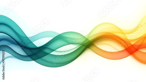 Vibrant wave design with colorful gradients flowing across a blank canvas for creative applications