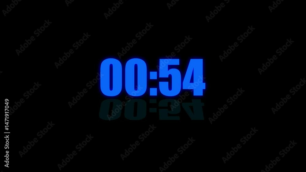 Countdown counter with rounded corners for 60 to 0 on transparent ...