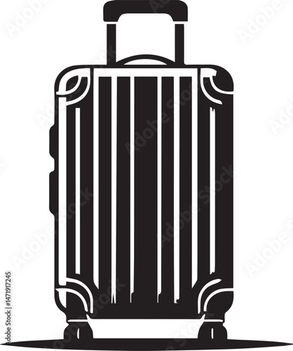 Rimowa Luggage silhouette vector art illustration. Rimowa Luggage vector icon.