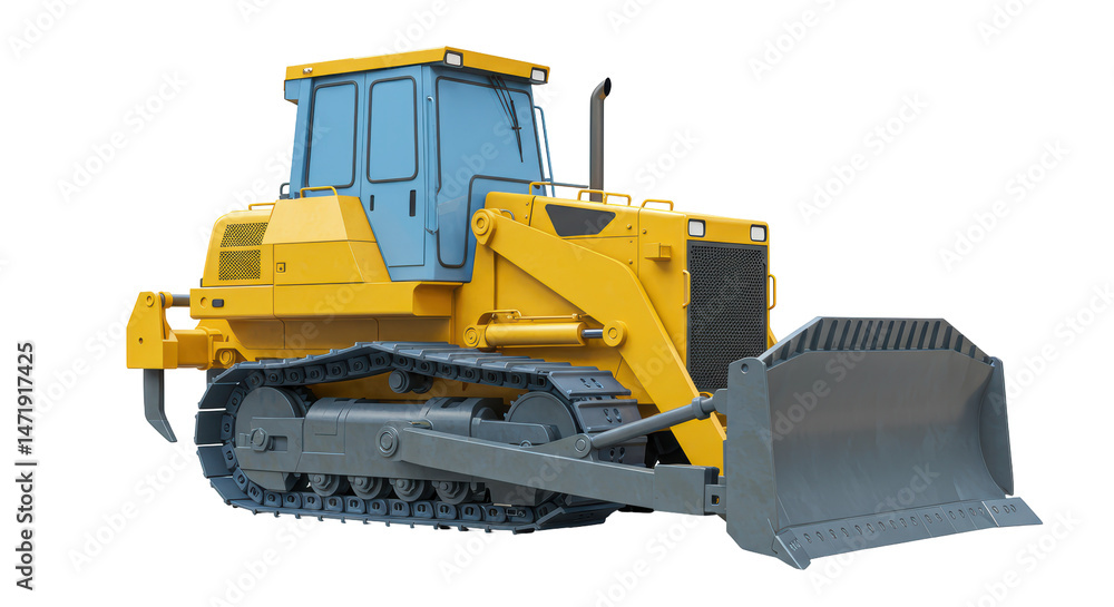 Obraz premium Isolated Yellow Bulldozer