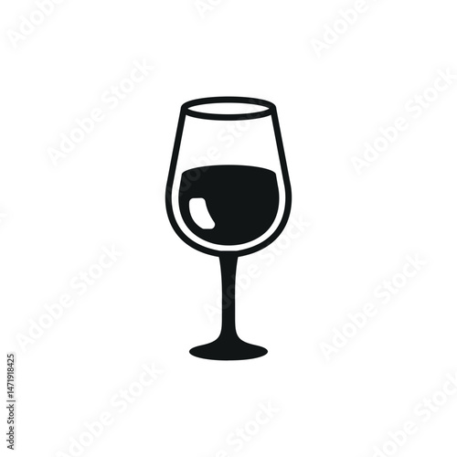 Wine glass icon. Simple wine glass icon for social media, app and web design. Vector illustration.