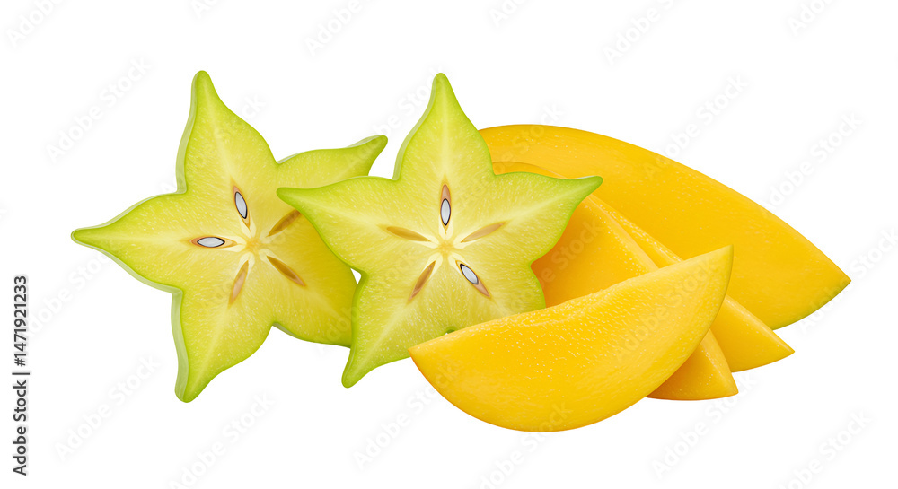 Fototapeta premium Starfruit & Mango Tropical Harmony
