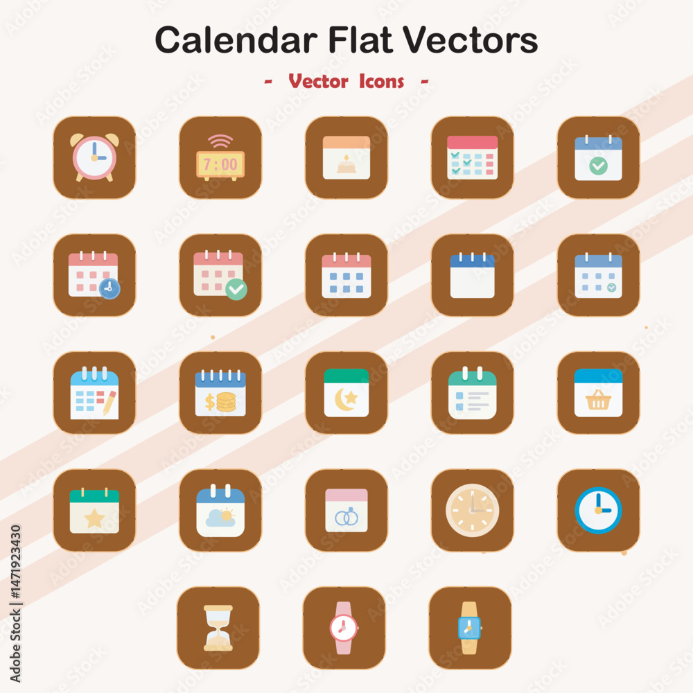 Calendar Flat Vector Icons Calendar Flat Vector Icons