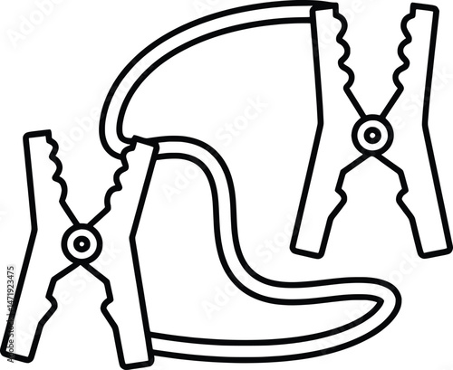 High-Quality Vector Illustration of Jumper Cables for Car Battery