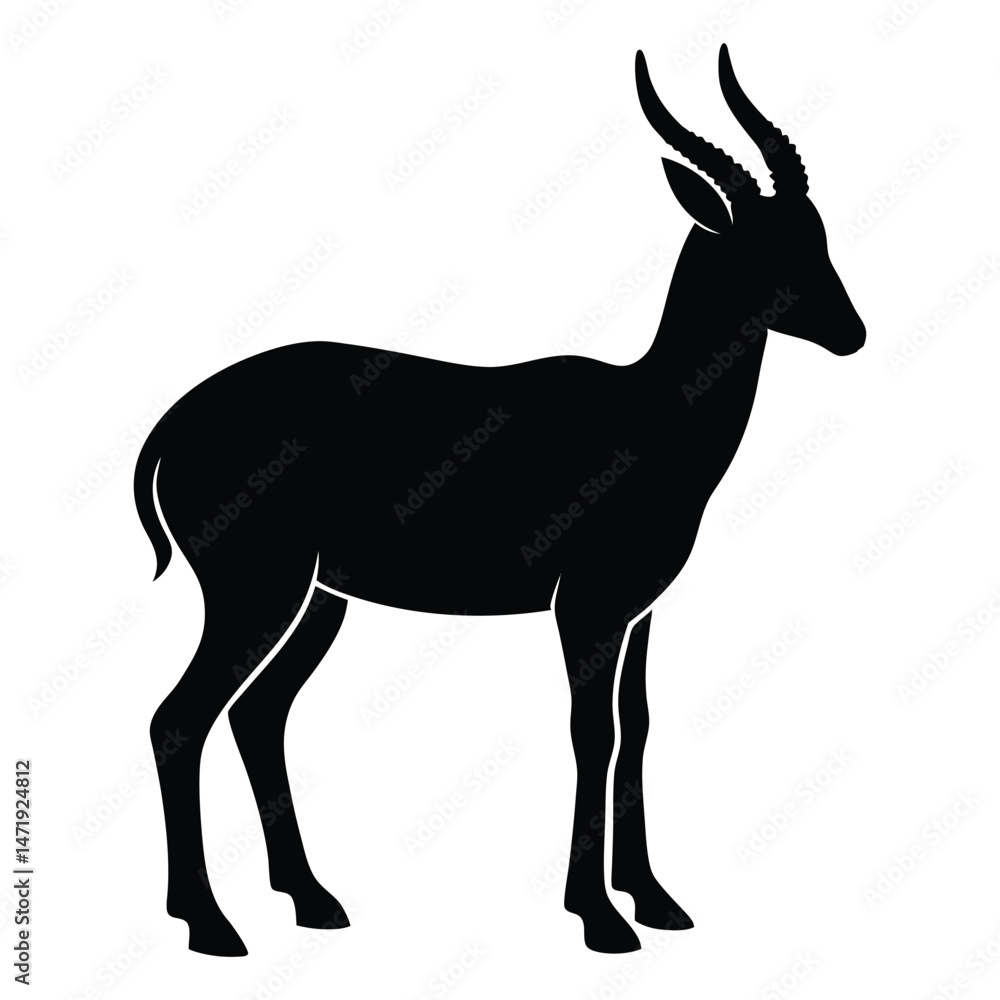 Fototapeta premium Saiga silhouette silhouette vector illustration 