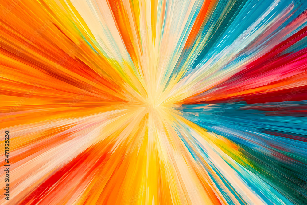 Obraz premium Colorful Burst of Abstract Art with Radiant Energy and Vivid Hues