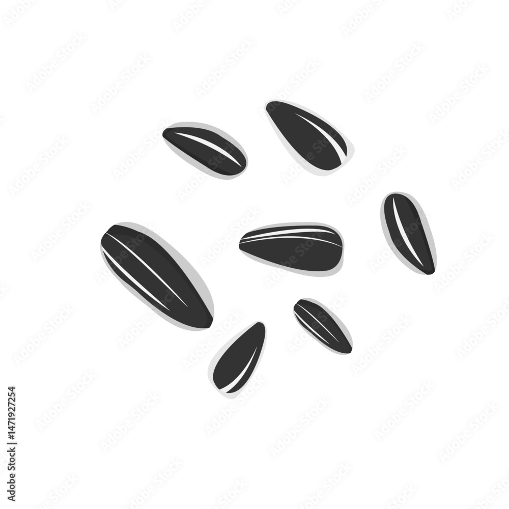 Fototapeta premium vector collection of sunflower seeds that have been roasted and ready to eat