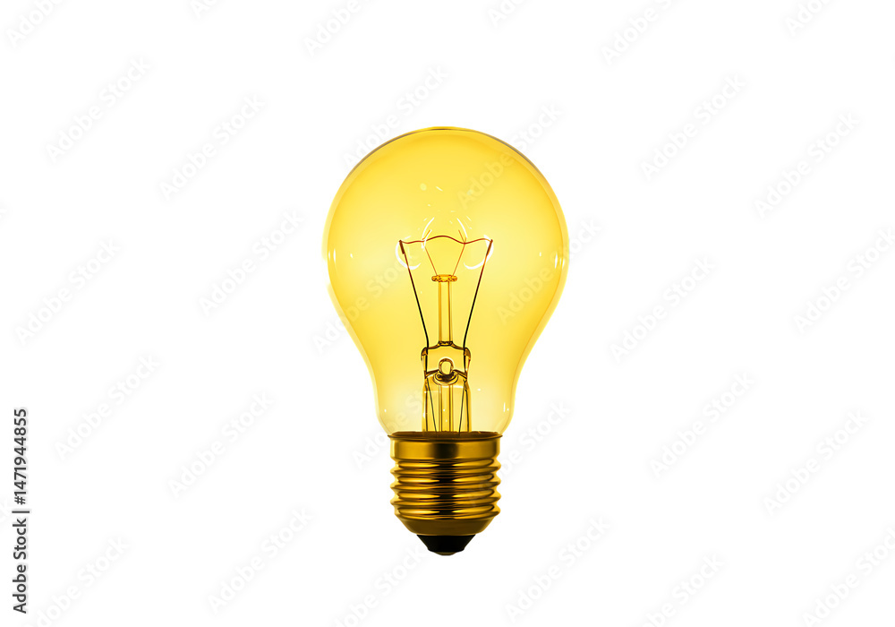 Glowing Light Bulb Idea Innovation Inspiration on Transparent background Glowing Light Bulb Idea Innovation Inspiration on Transparent background