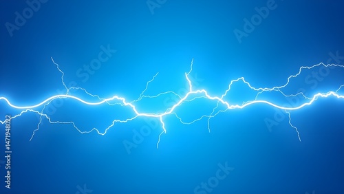 Vivid blue backdrop features zigzagging white lightning bolts radiating outward, conveying an energetic and lively ambiance ideal for creative projects or designs.