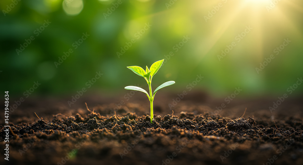 New Life: Seedling Sprouts in Sunlight - Growth, Hope & Nature's Promise New Life: Seedling Sprouts in Sunlight - Growth, Hope & Nature's Promise