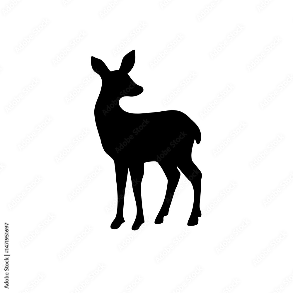 Obraz premium Deer silhouette illustration