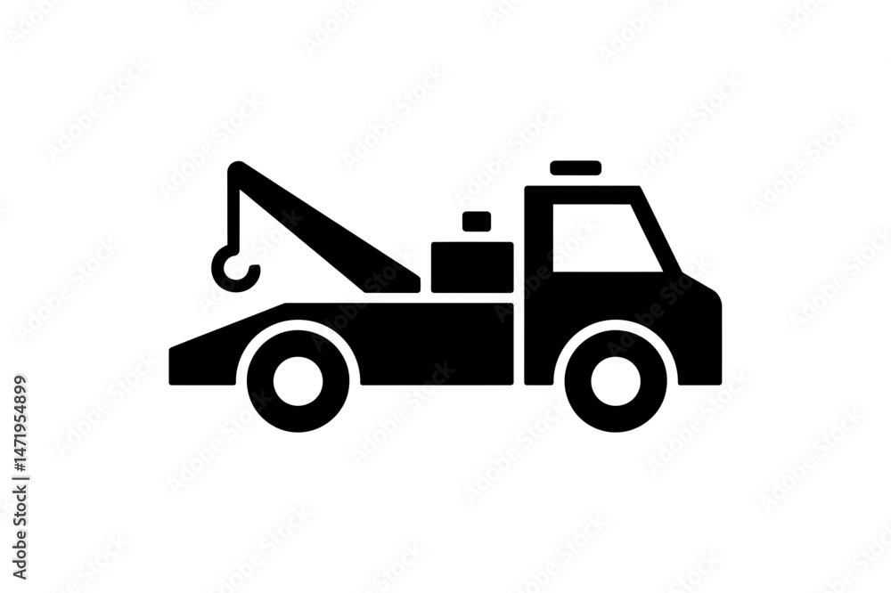 Naklejka premium Tow truck roadside assistance vehicle recovery icon
