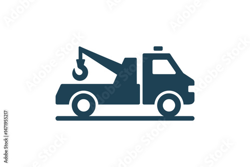 Tow truck roadside assistance service vehicle icon