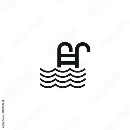 Swimming pool icon. Simple swimming pool icon for social media, app and web design. Vector illustration.