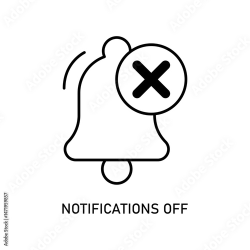 Icon a notifications off, isolated against a clean background.