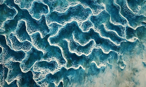 Obraz na płótnie Abstract artistic representation of ocean waves and water movement w salonie