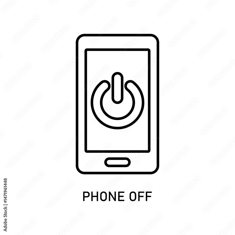 Icon a phone off, isolated against a clean background. Icon a phone off, isolated against a clean background.