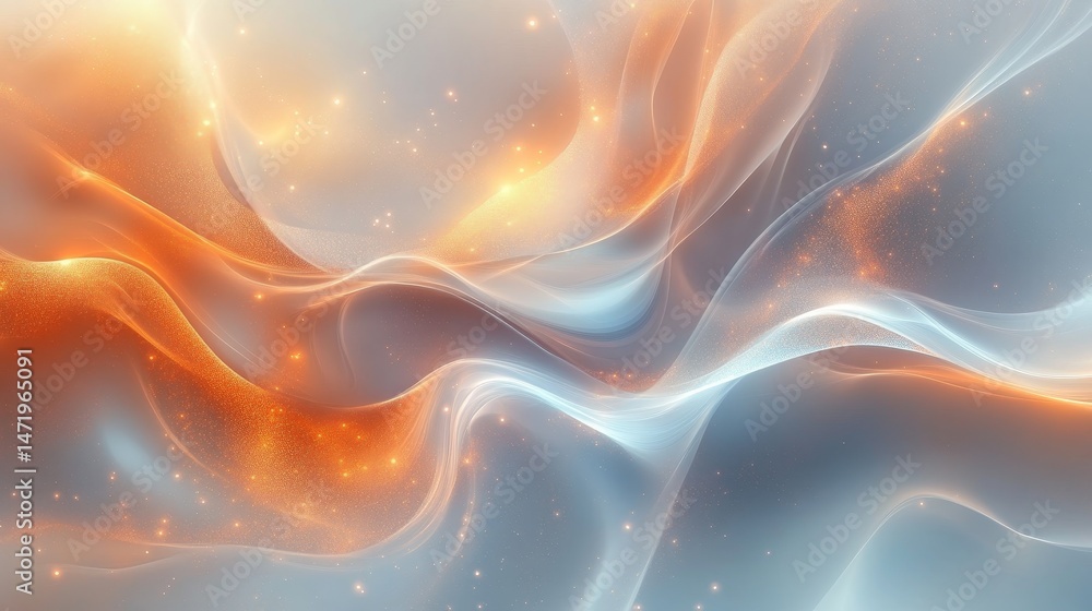 Obraz premium Abstract design featuring flowing, luminous shapes.