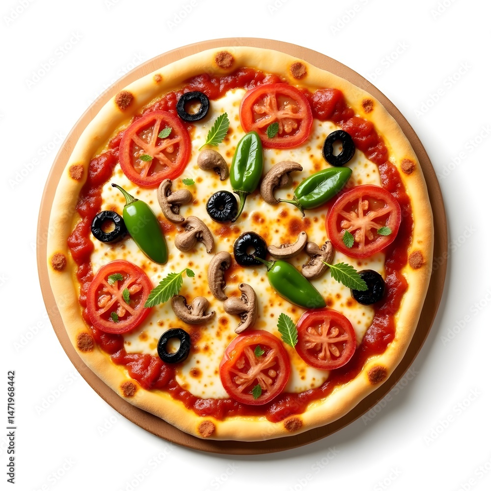 Homemade Pizza Isolated on White Background Homemade Pizza Isolated on White Background
