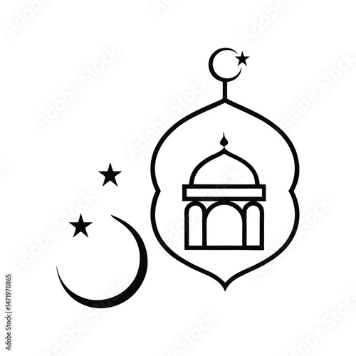 Ramadan Kareem vector line art