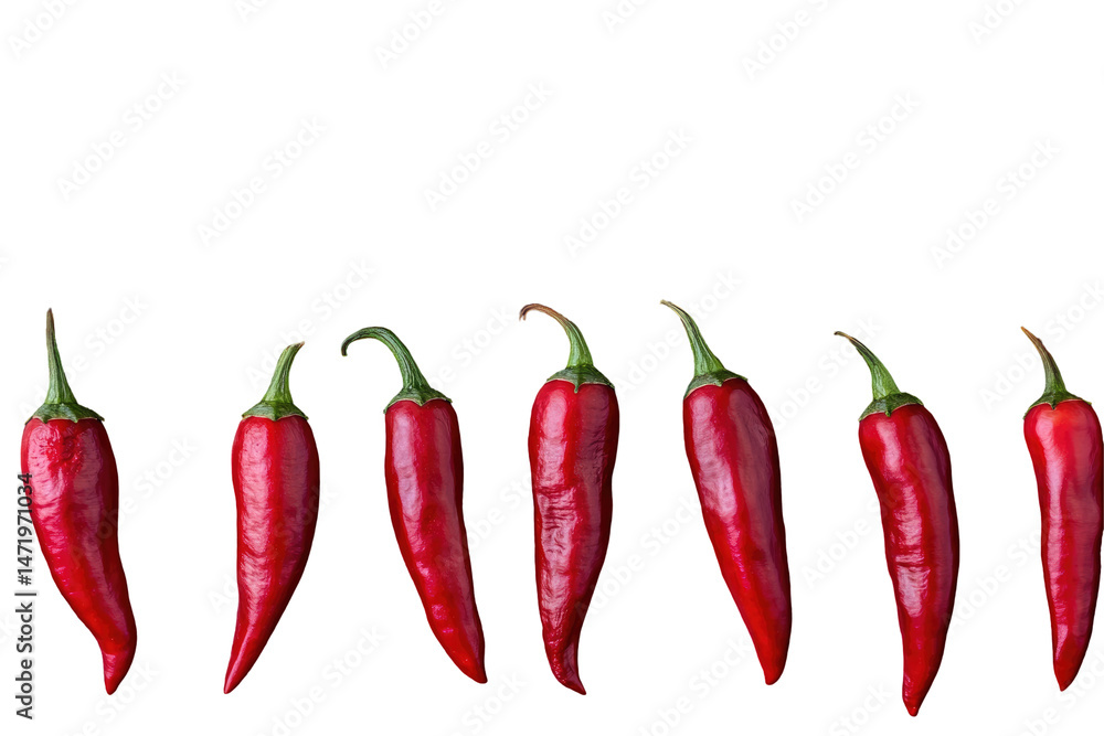 Row of Red Chili Peppers Row of Red Chili Peppers