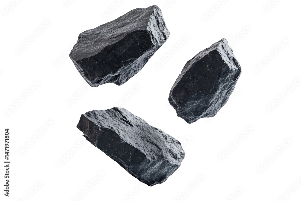 Naklejka premium Three dark grey rocks