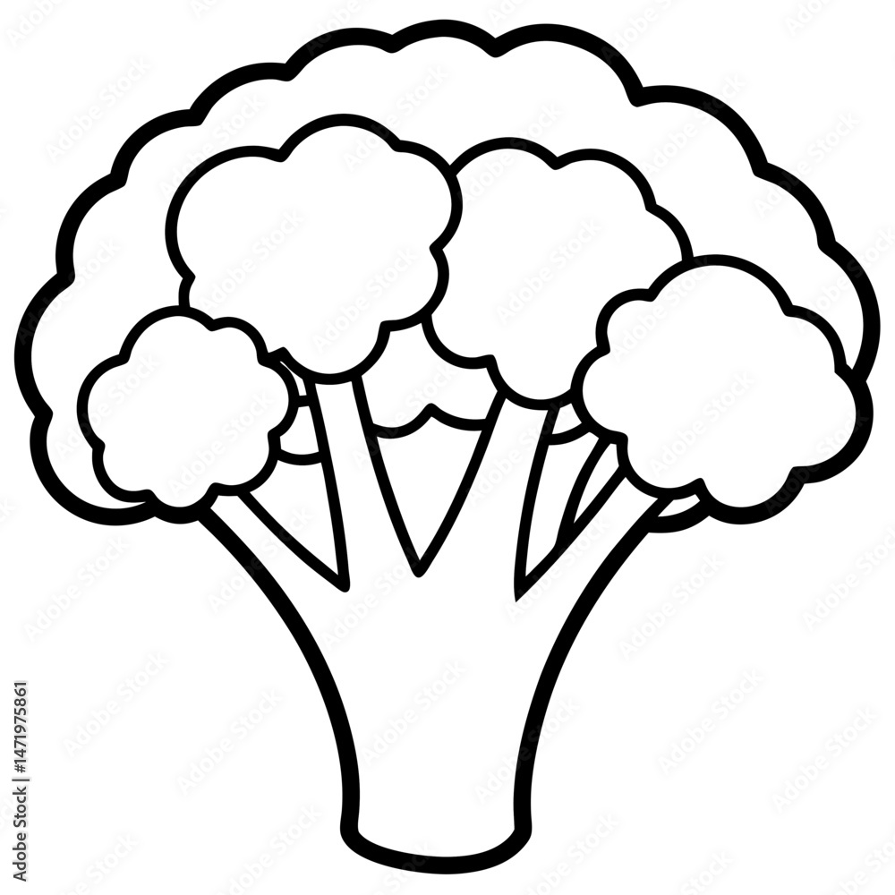 Minimalist Broccoli Vector Illustration Minimalist Broccoli Vector Illustration