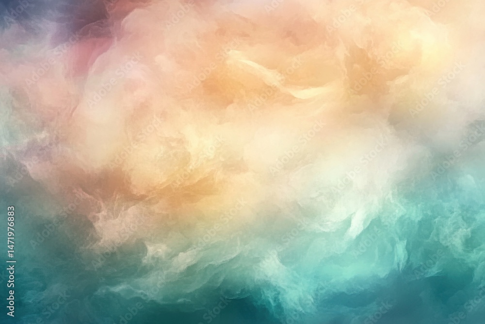 Fototapeta premium Abstract Multicolored Cloud Texture Background with Gradients Paint Splatter and Swirls for Modern Artistic Design Wallpaper in Pastel Colors