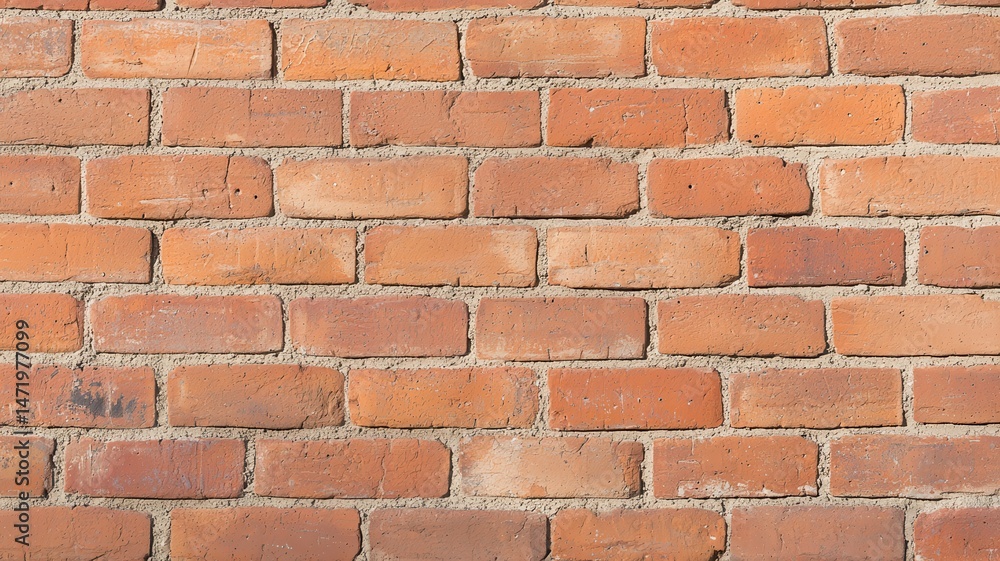 Obraz premium A vibrant early light illuminating an exterior brick wall, showcasing a unique atmosphere.