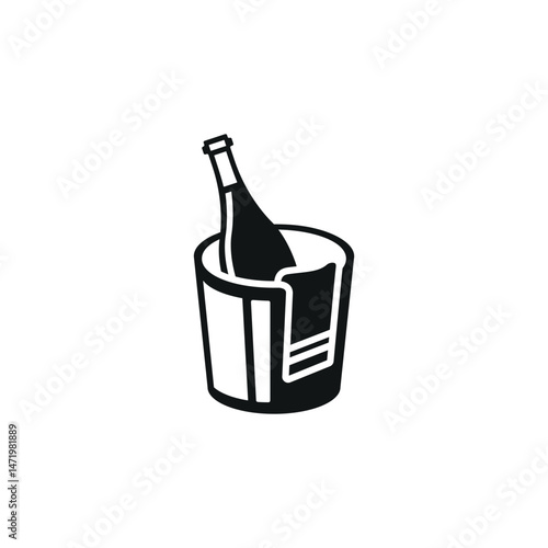 Champagne Bucket icon. Simple Champagne Bucket icon for social media, app and web design. Vector illustration.