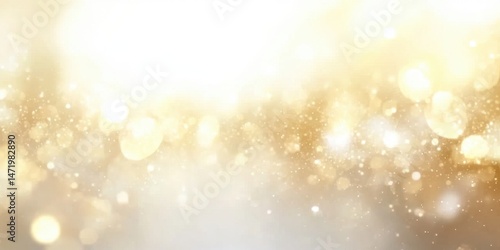 Elegant Golden Bokeh Light Sparkle Abstract Background for Festive Celebrations and Holiday Season with Shimmering Glitter Effect and Radiant Glow
