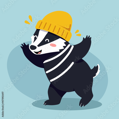 Icon badger cartoon vector svg 