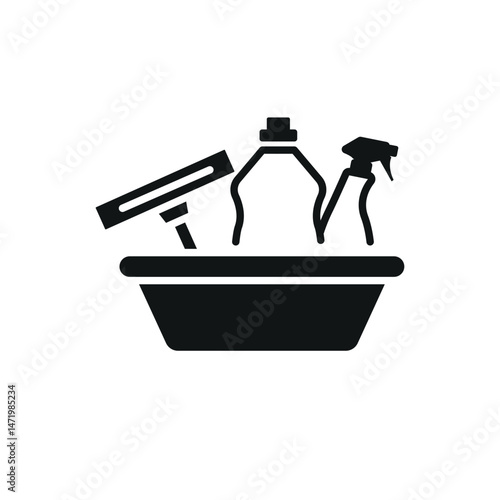 Cleaning tools icon. Simple cleaning tools icon for social media, app and web design. Vector illustration.