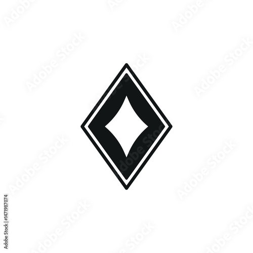 Diamond card suit icon. Simple diamond card suit icon for social media, app and web design. Vector illustration.
