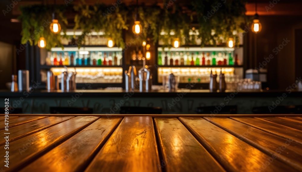 Cozy Rustic Bar with Warm Ambiance and Greenery Cozy Rustic Bar with Warm Ambiance and Greenery