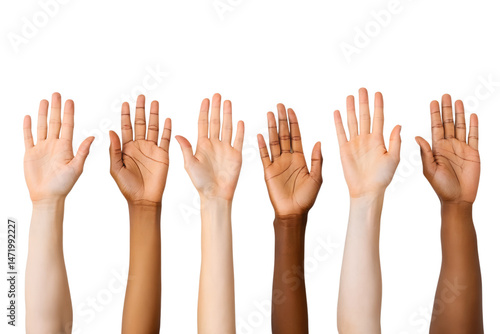 Diverse Hands Raised in Unity A Symbol of Inclusion