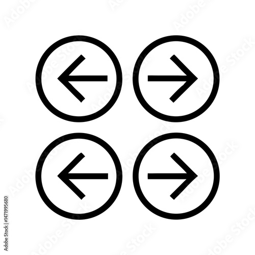 Four directional arrows in black outlined circular icons Free Download Four directional arrows in black outlined circular icons - GFXLoad