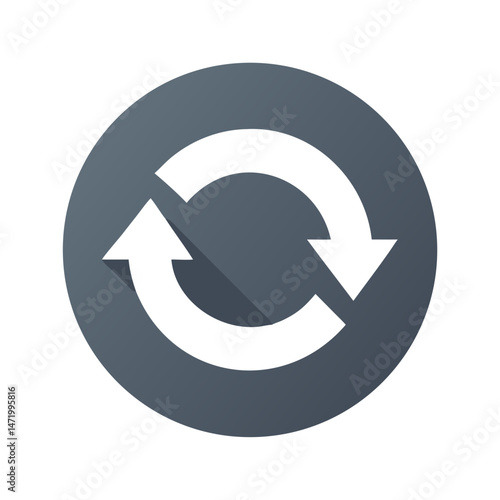 Free Download Refresh arrows icon with gradient and long shadow - GFXLoad