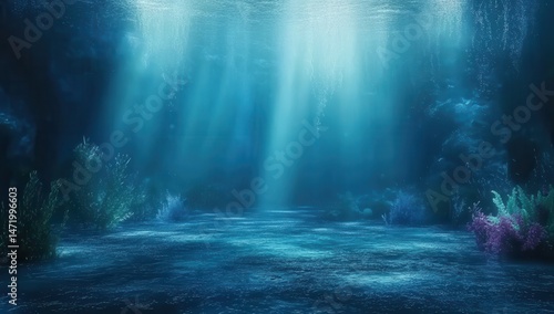 Wallpaper Mural Serene Underwater Scene with Gentle Sunlight Filtering Through Turquoise Water Illuminating a Sandy Seabed with Subtle Textures and a Calm Peaceful Atmosphere Torontodigital.ca