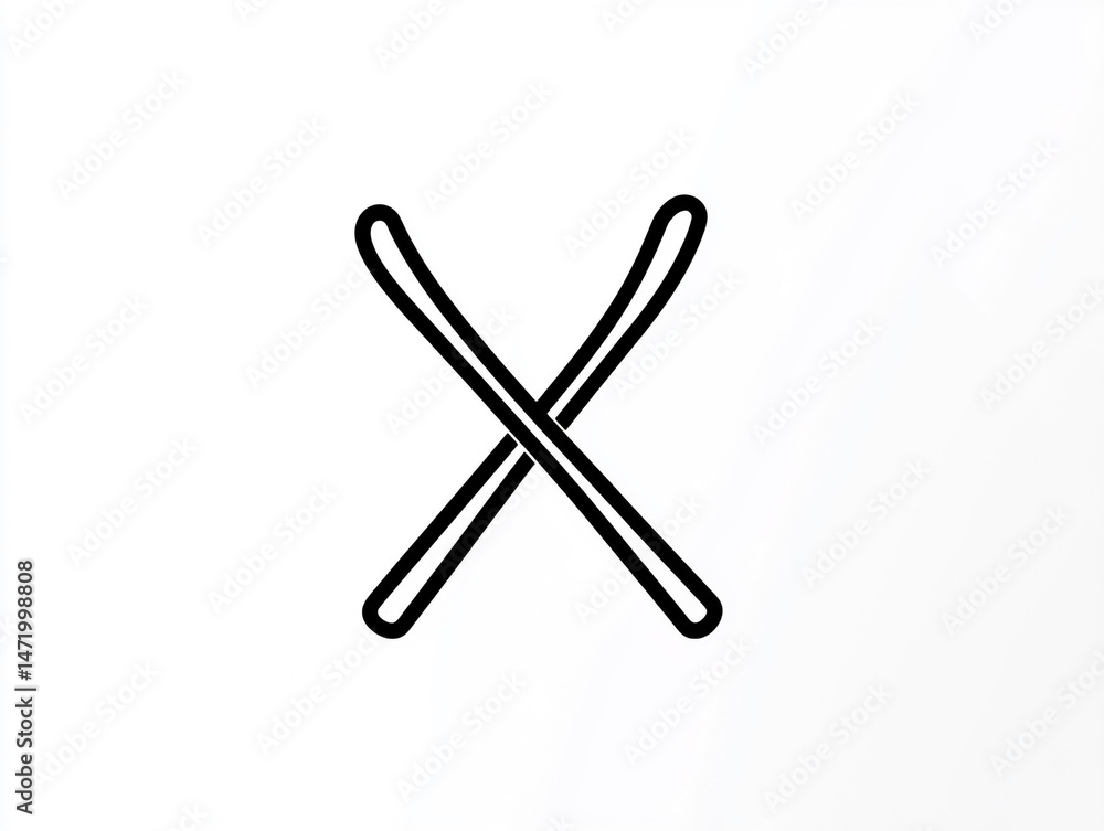 Ski Cross Symbol Winter Sport Snow Recreation Adventure Activity Equipment Gear Ski Cross Symbol Winter Sport Snow Recreation Adventure Activity Equipment Gear