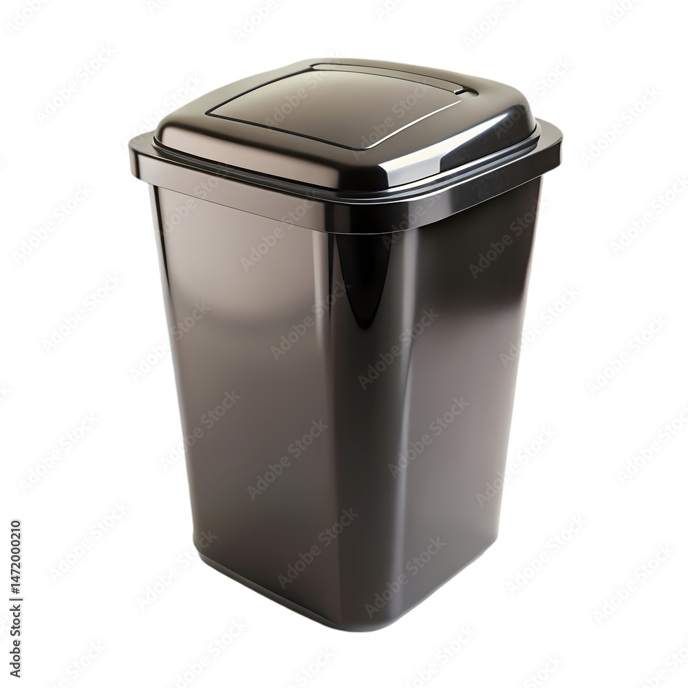 Black Plastic Trash Can Stock Photo Waste Bin Garbage Container Recycling Bin Image isolated on transparent background Black Plastic Trash Can Stock Photo Waste Bin Garbage Container Recycling Bin Image isolated on transparent background