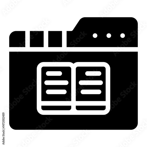 Book Folder Icon – Vector Illustration for Website or App	
