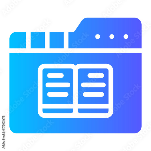 Book Folder Icon – Vector Illustration for Website or App	