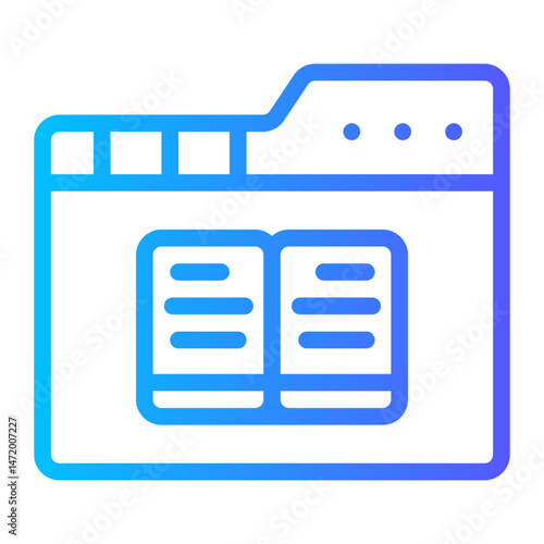 Book Folder Icon – Vector Illustration for Website or App