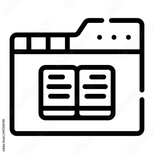 Book Folder Icon – Vector Illustration for Website or App